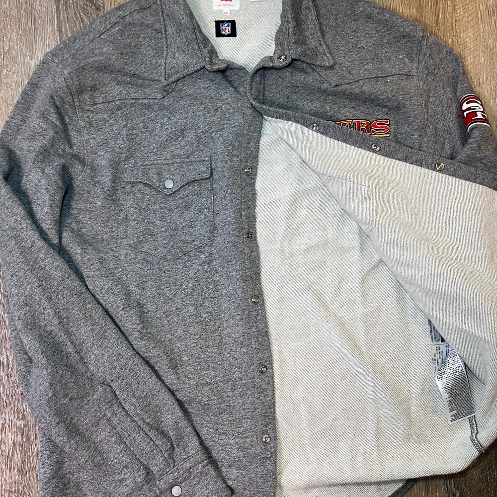 Levi's NFL San Francisco 49ers Shacket - Heather Gray - Men's XXL - Picture 4 of 9